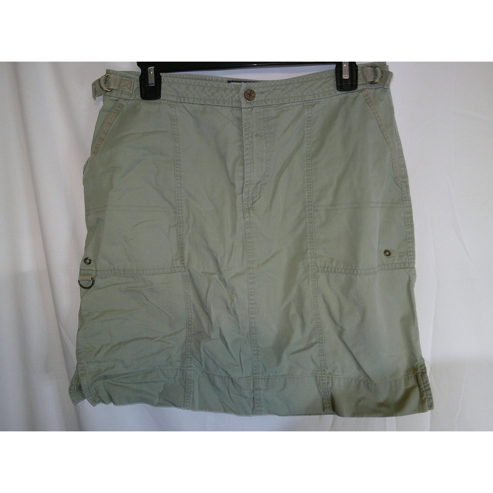 Havana Jack's Cafe‎ Khaki Utility Skirt Pockets Belted Casual Womens Size 10